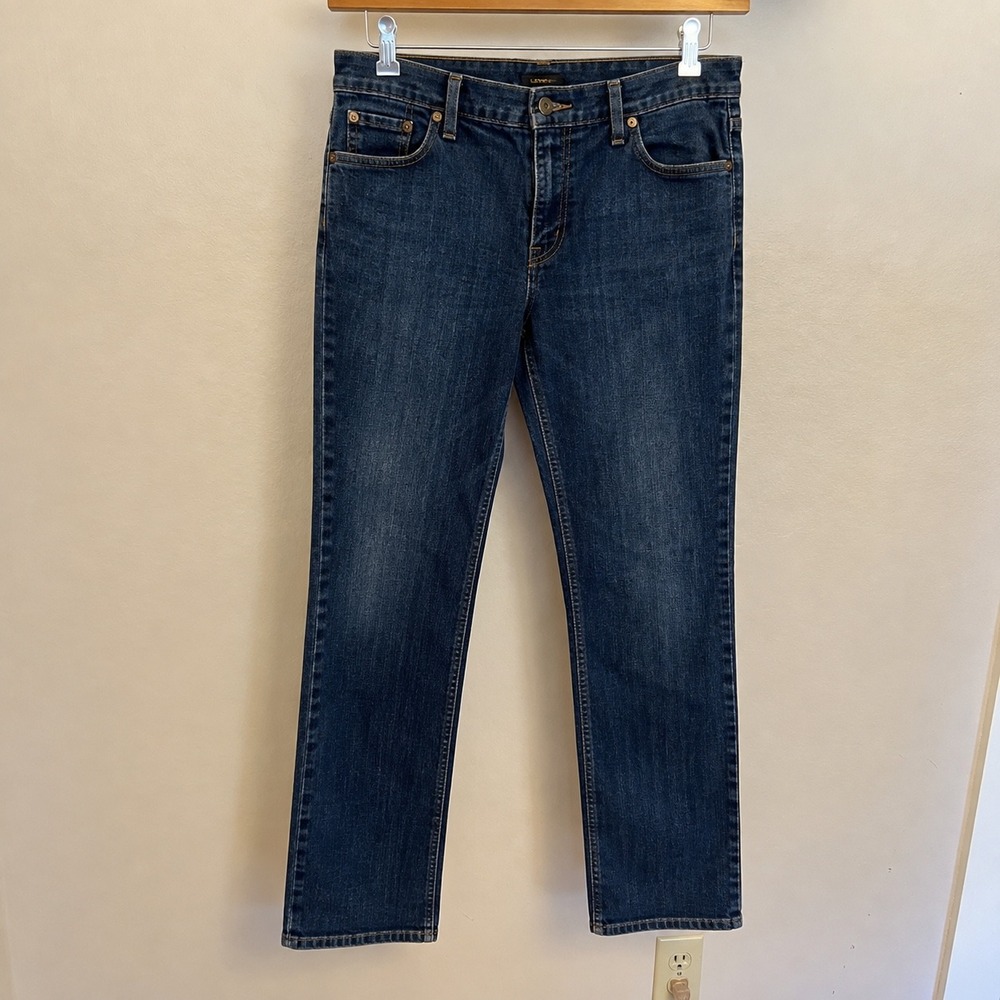 Levis Mid Rise Skinny Jeans Womens 14 M Dark Wash Denim Stretch 5 Pocket